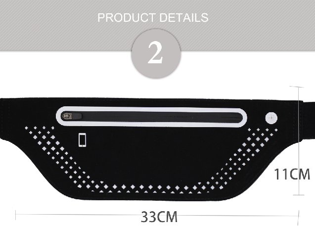 Night Running Reflective Bag Waterproofing Sports Waist Bag