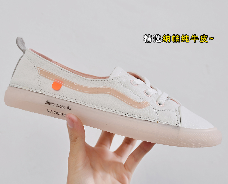 Plus Size 3541 Genuine Leather Women Casual Flat white single Shoes Handsewn SlipOn sports Shoes