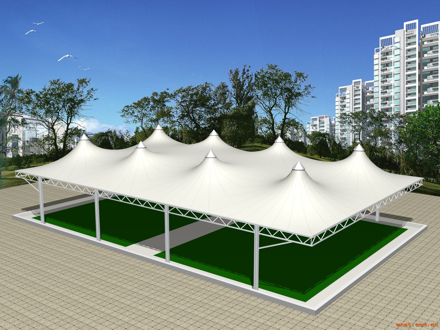 Cantilever Carport Car Parking Shed Tensile Membrane StructureFurite