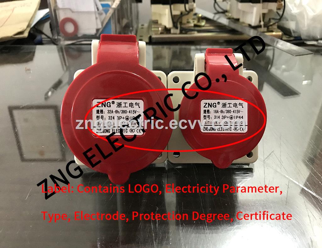 Wallmount Industrial Socket 16A4P 380v Hidden Industrial socket 16A 3PPE