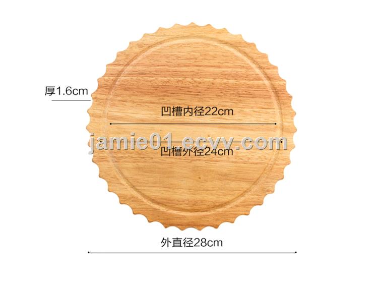 Ecofriendly Safey Natural MultiFunctional Round Wooden serving Tray for Bread and Pizza made in china