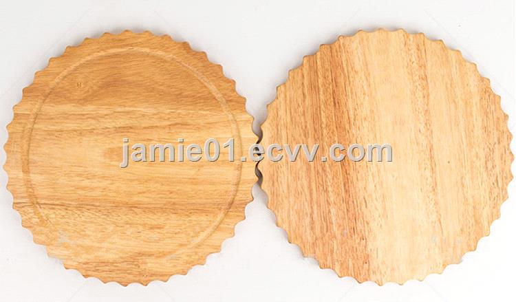 Ecofriendly Safey Natural MultiFunctional Round Wooden serving Tray for Bread and Pizza made in china