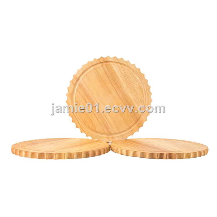 Ecofriendly Safey Natural MultiFunctional Round Wooden serving Tray for Bread and Pizza made in china