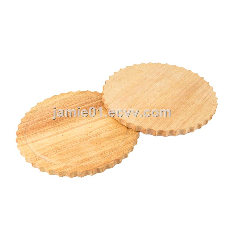 Ecofriendly Safey Natural MultiFunctional Round Wooden serving Tray for Bread and Pizza made in china