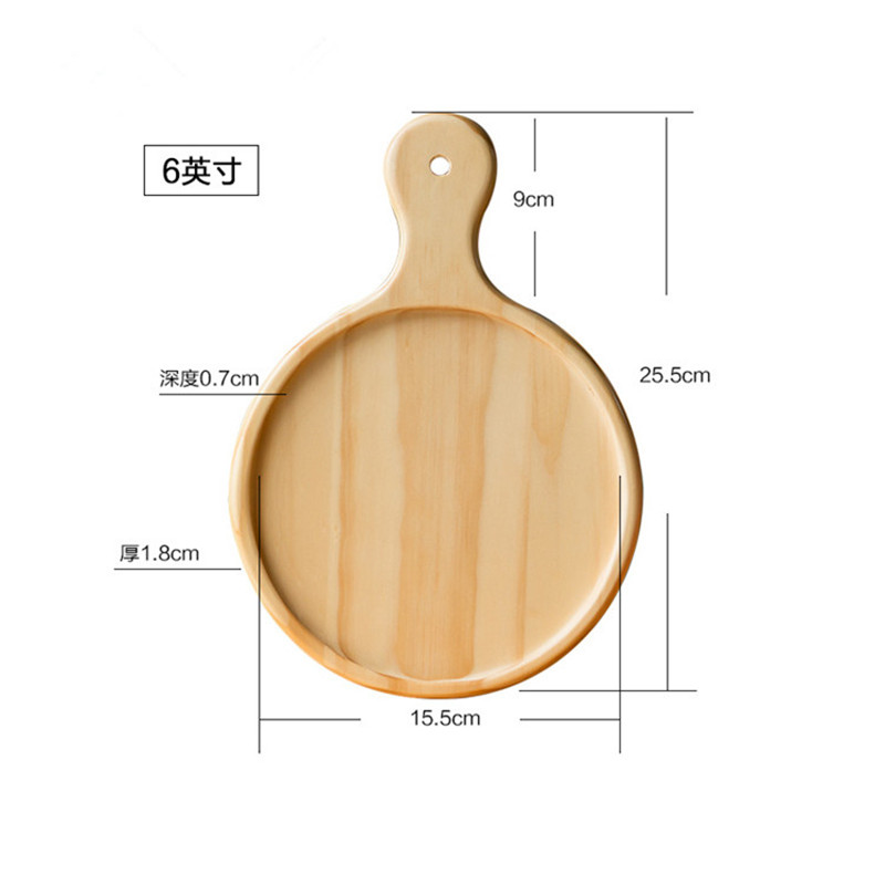 Best Selling Ecofriendly Safe Natural Handmade 6 inch to 12 inch Wooden Pizza Serving Tray