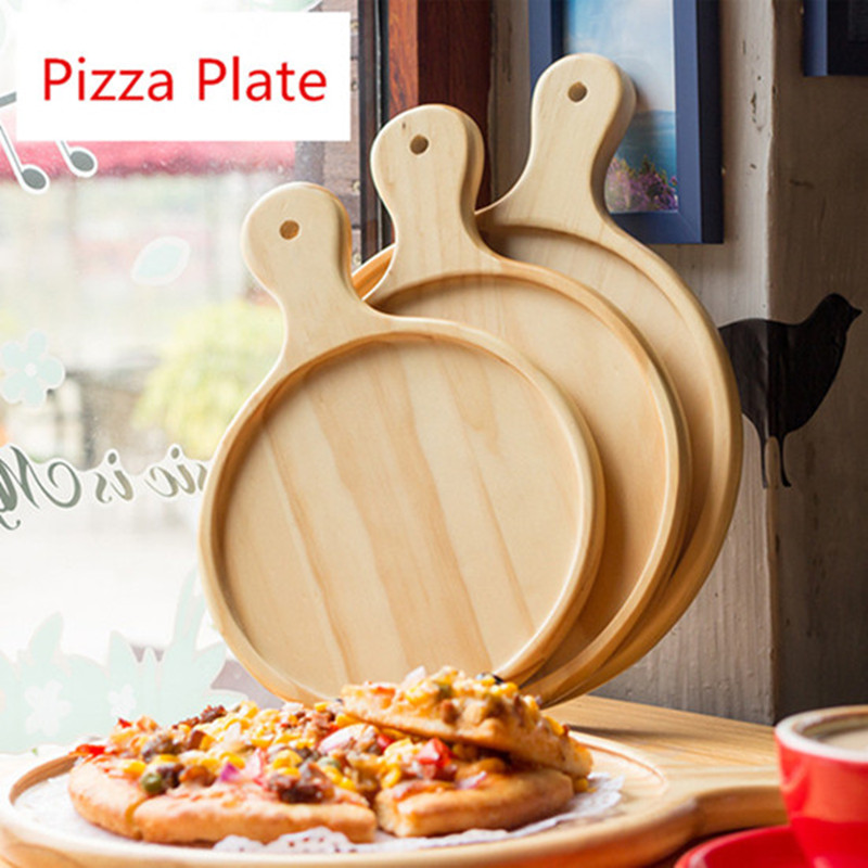 Best Selling Ecofriendly Safe Natural Handmade 6 inch to 12 inch Wooden Pizza Serving Tray