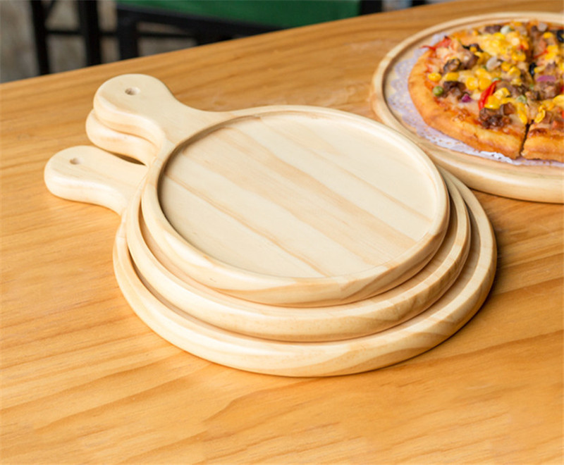 Best Selling Ecofriendly Safe Natural Handmade 6 inch to 12 inch Wooden Pizza Serving Tray
