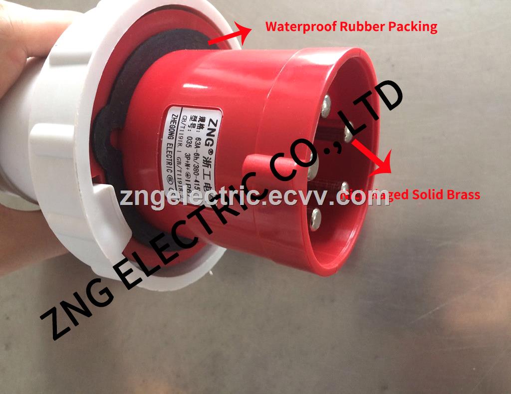 Waterproof IP67 Industrial Plug 63A 3PPE