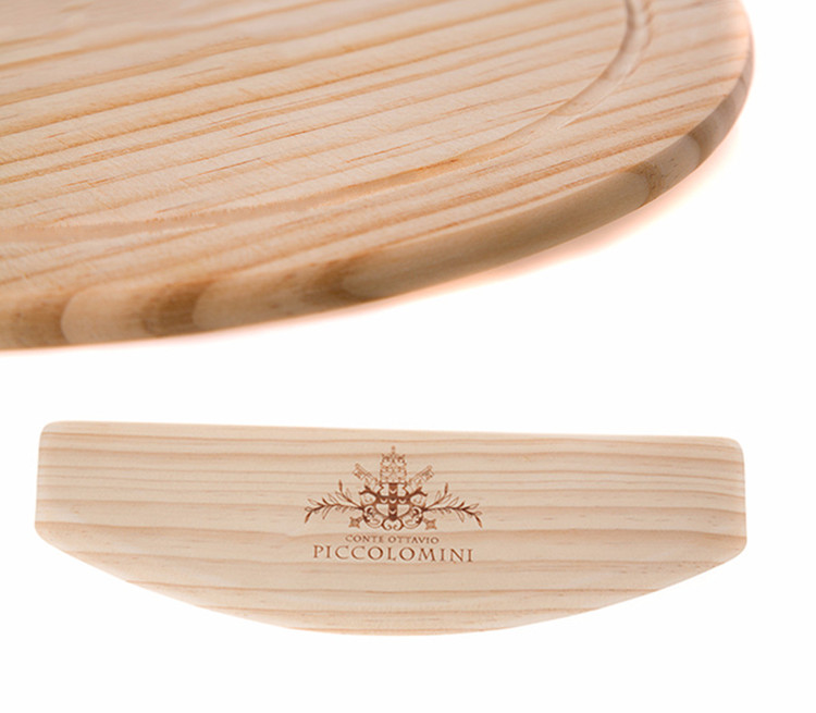 Factory Wholesale Ecofriendly Natural Safe Handmade Wood Pizza Board Bread Board Diameter 32cm