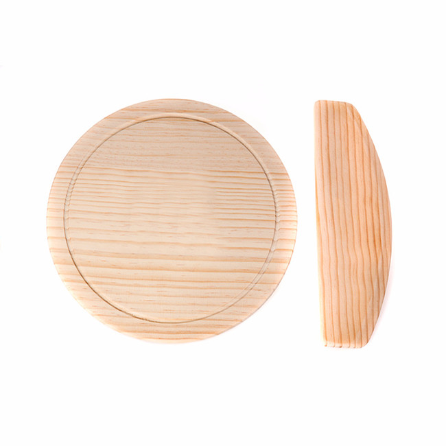 Factory Wholesale Ecofriendly Natural Safe Handmade Wood Pizza Board Bread Board Diameter 32cm