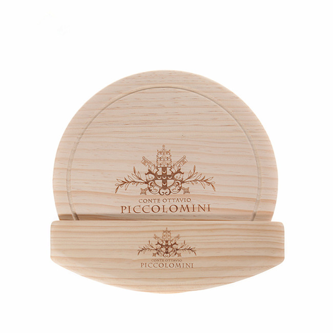 Factory Wholesale Ecofriendly Natural Safe Handmade Wood Pizza Board Bread Board Diameter 32cm