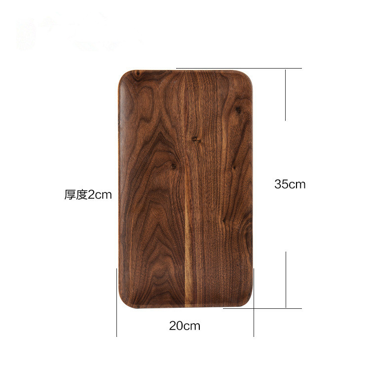 Hot Selling Ecofriendly Natural Safety Handmade Black Walnut Wooden Rectangle Breakfast Dishes Tray
