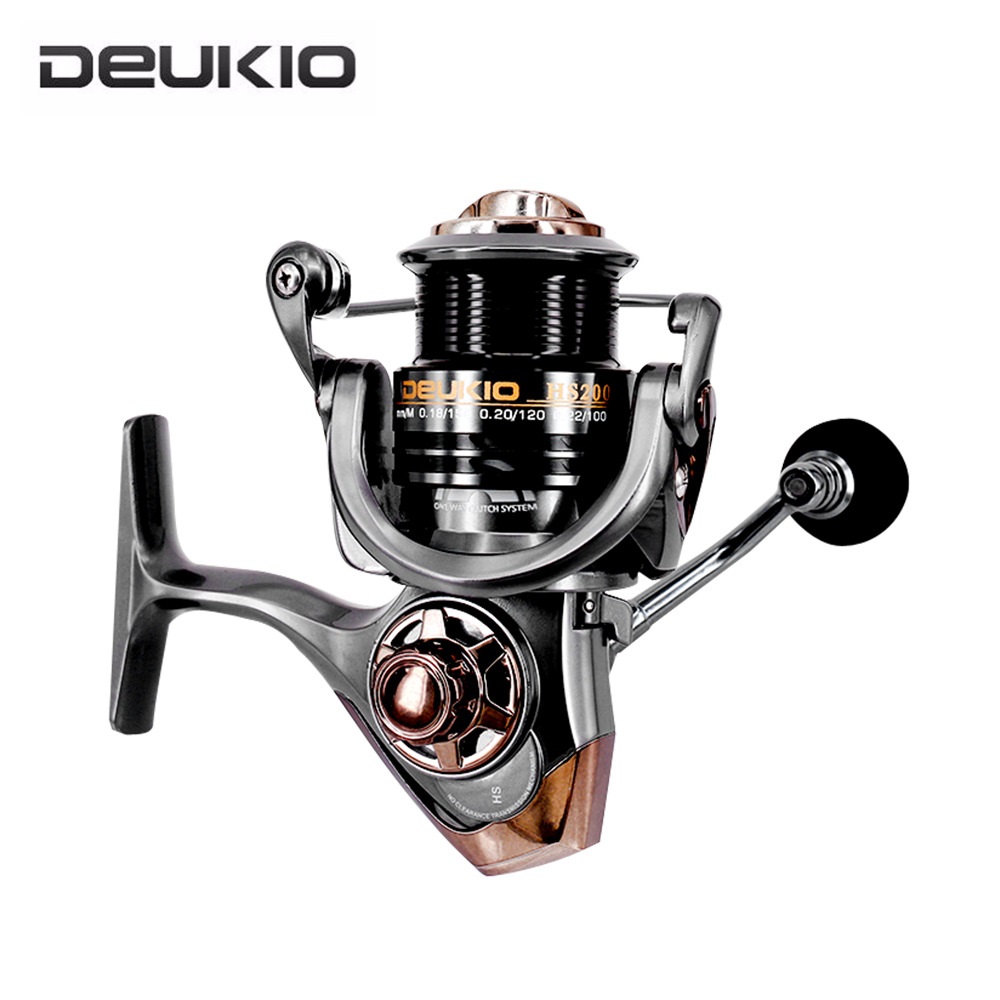 DEUKIO Fishing Reel High-Speed 5+1BB 7.1:1 Metal Shallow Deep Spool EVA Handle Saltwater Carp Fishing Wheel HS2000