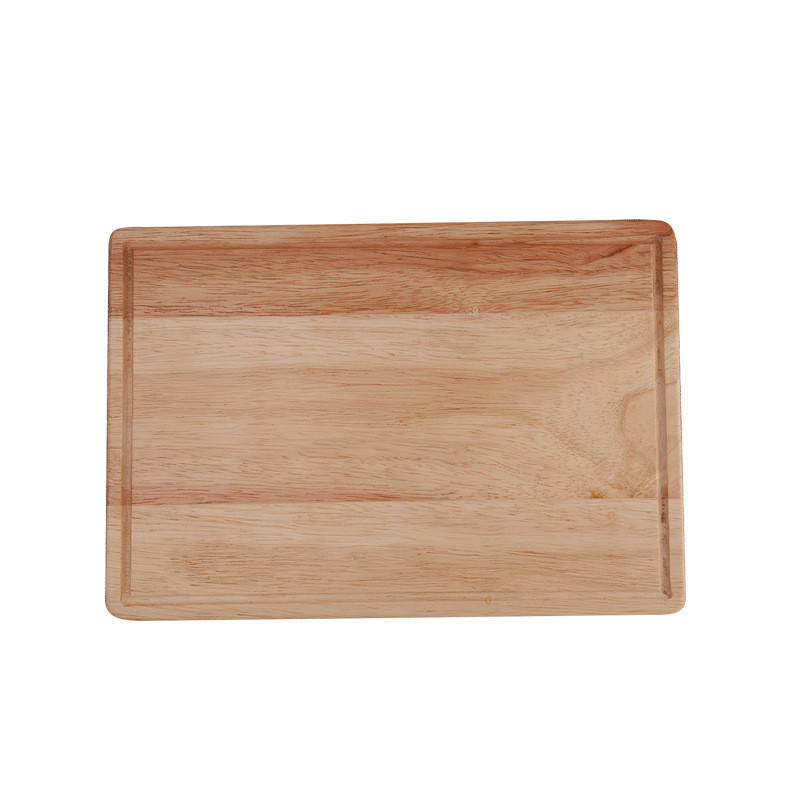 Hot Sell Ecofriendly Safety Nature Handmade MultiFunctional Rectangle Rubber Wood Serving Tray