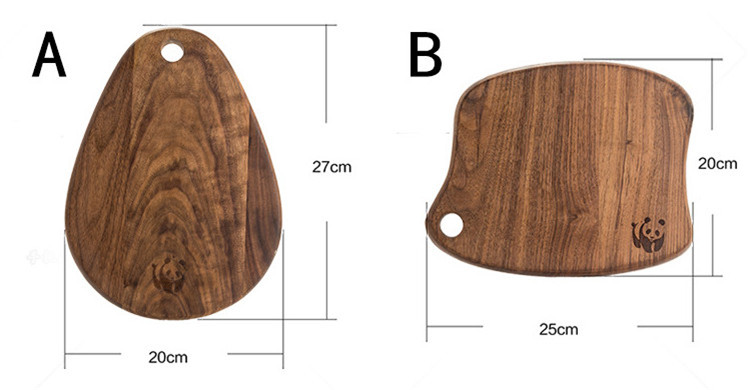 Hot Sale Ecofriendly Natural Black Walnut Wooden Food Serving Tray Food Board