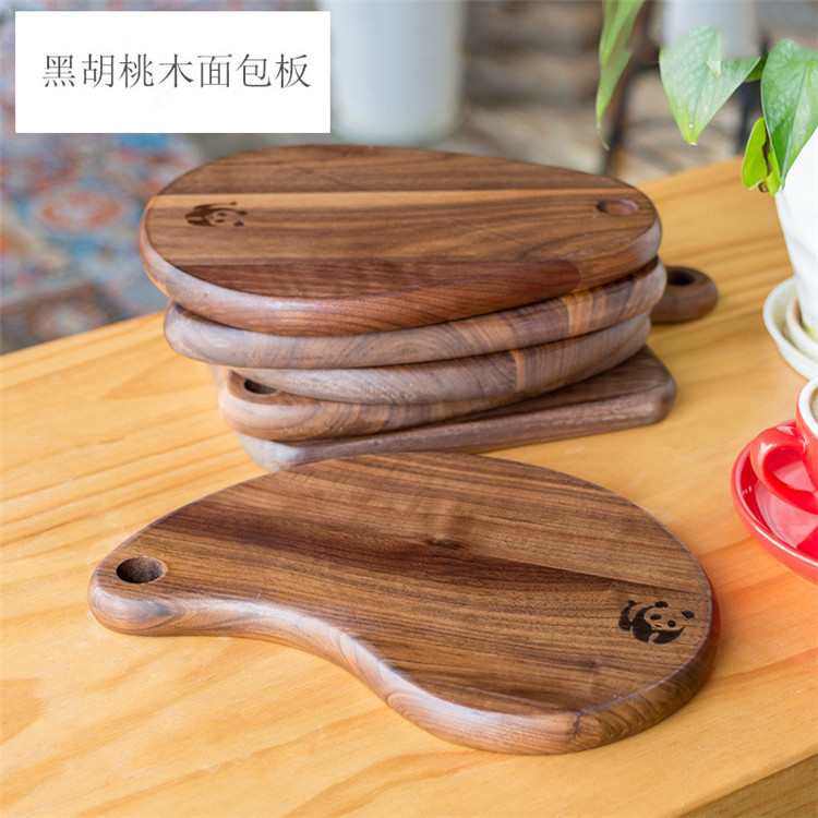 Hot Sale Ecofriendly Natural Black Walnut Wooden Food Serving Tray Food Board
