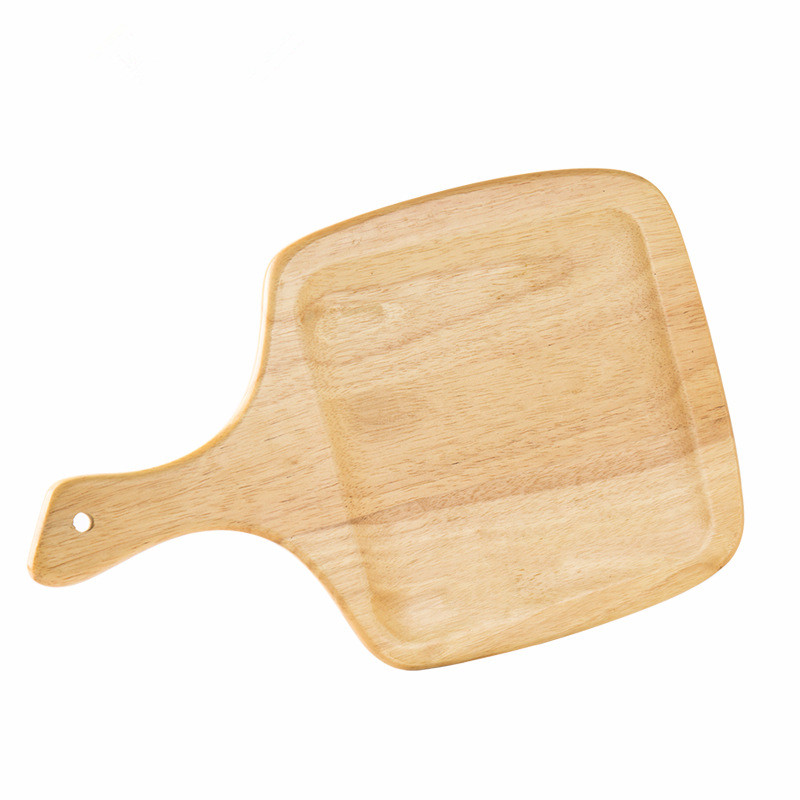 Hot Sell Ecofriendly Safety Nature Handmade Rubber Wood Bread Board Serving Tray
