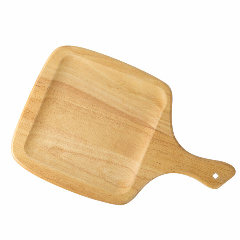 Hot Sell Ecofriendly Safety Nature Handmade Rubber Wood Bread Board Serving Tray