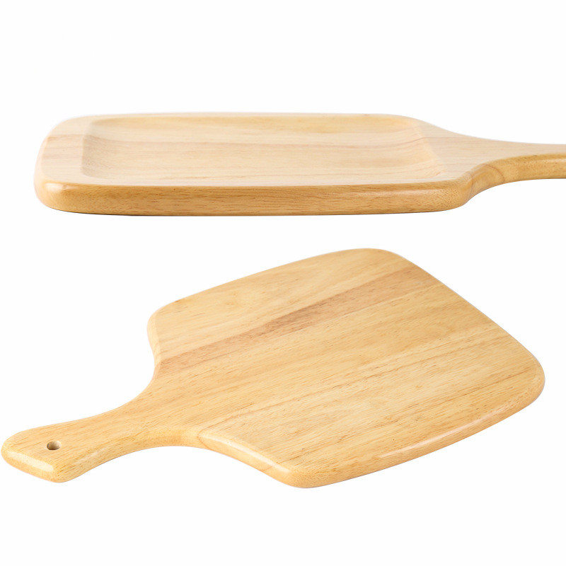 Hot Sell Ecofriendly Safety Nature Handmade Rubber Wood Bread Board Serving Tray