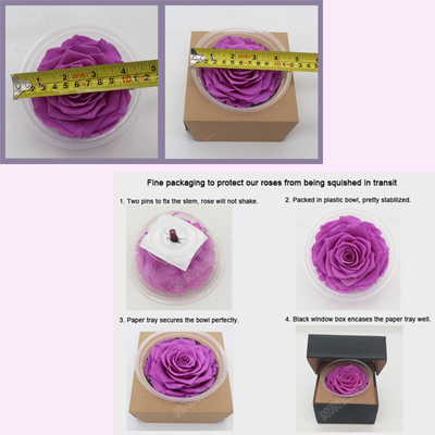 Grade A Real Touch Wedding Flowers with Glitter Colors Preserved Roses