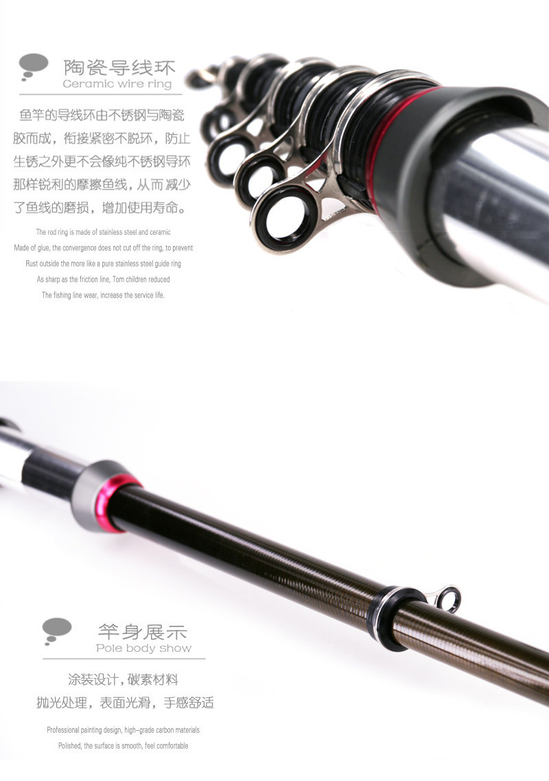 DEUKIO 13M Pocket Size Telescopic Fishing Rod Carbon Fiber Combo Carp Sea Fishing Rod Pole Retractable Fish Rods