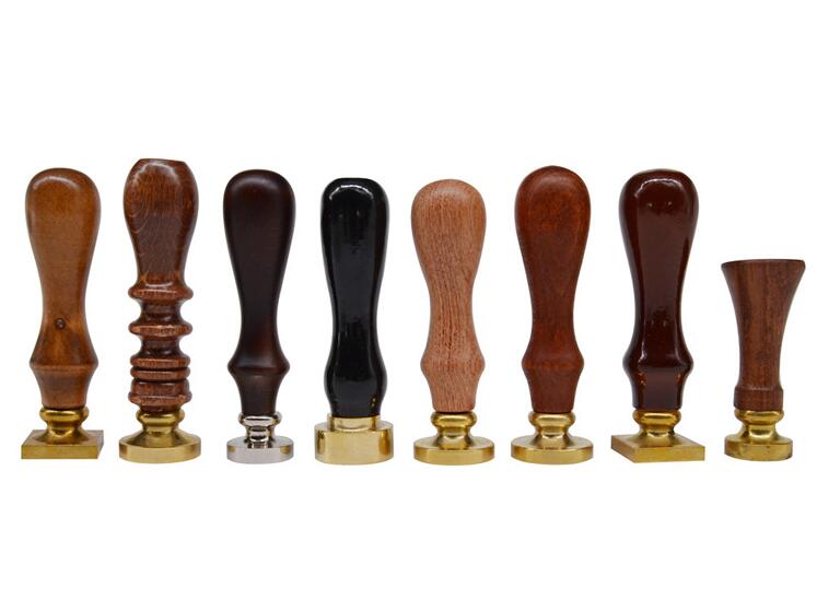 Custom Individual Wedding Rose Wood Handle Brass Wax Seal Stamp