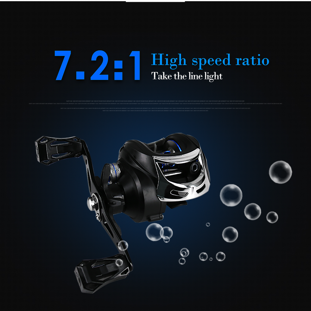 DEUKIO TT101Left 721 High Speed Fishing Reel Metal Left Hand Water Drop Fishing Wheel Bait Casting Reel Tackle Tool