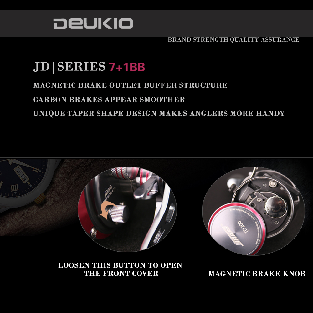 DEUKIO JD200R Bait Casting Fishing Reel 71 BB Trolling Brake System Drum Wheel Saltwater Sea Fishing Reel