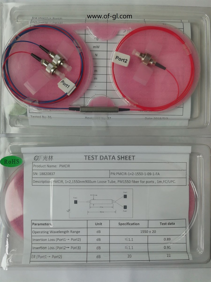 3 ports Polarization Maintaining Optical Circulator PM CIR