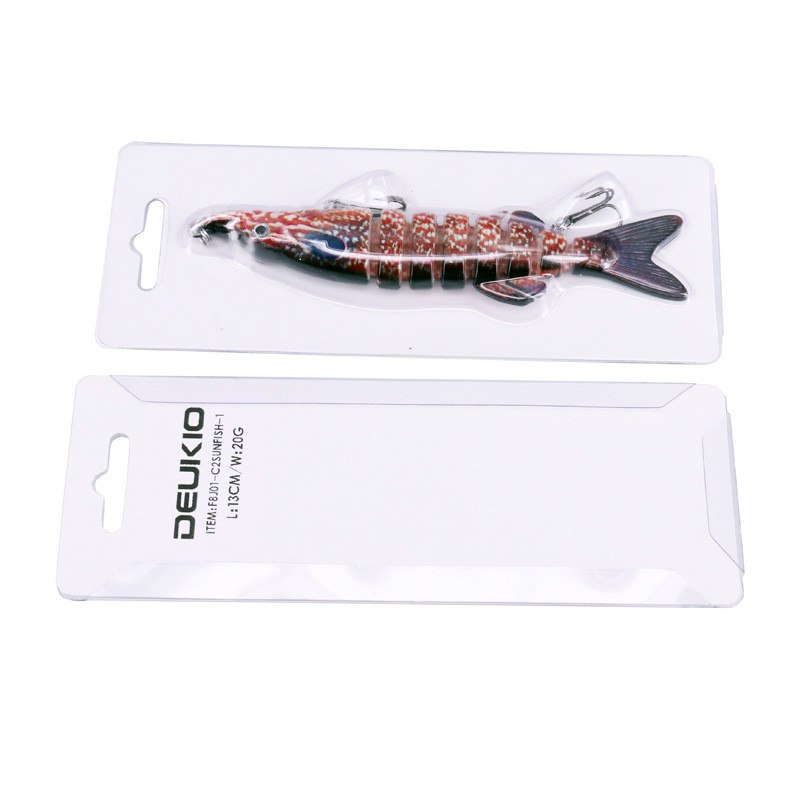 DEUKIO F8J01 13cm Fishing Lure Lifelike Hard Swim Fish Bait Multijointed Crocodile Fish Lure Artificial Carp Bait