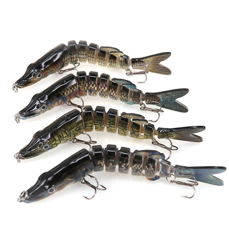 DEUKIO F8J01 13cm Fishing Lure Lifelike Hard Swim Fish Bait Multijointed Crocodile Fish Lure Artificial Carp Bait