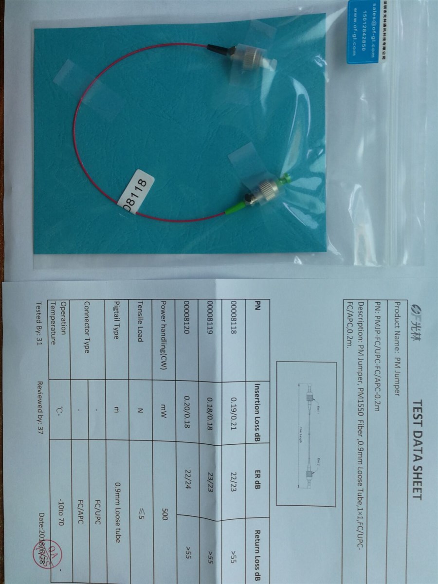 Polarization Maintaining Fiber PatchcordConnector PM1550