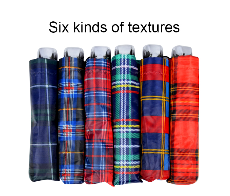 RST Real Star Polyester Check Cheap three Folding tartan umbrella in singapore