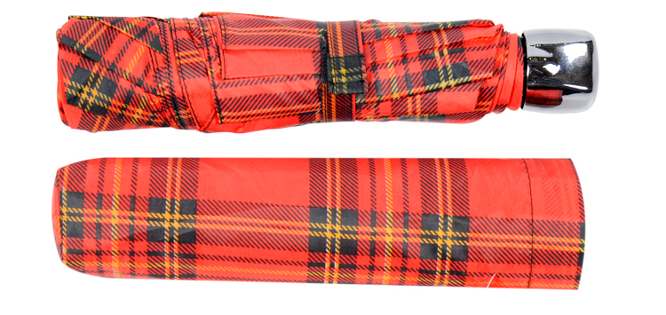 RST Real Star Polyester Check Cheap three Folding tartan umbrella in singapore