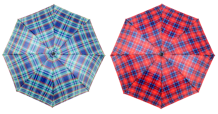 RST Real Star Polyester Check Cheap Three Folding Tartan Umbrella 