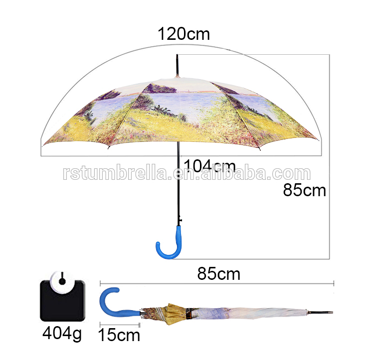 RST Real Star windproof automatic straight umbrella rubber coated handle sunbrella umbrella