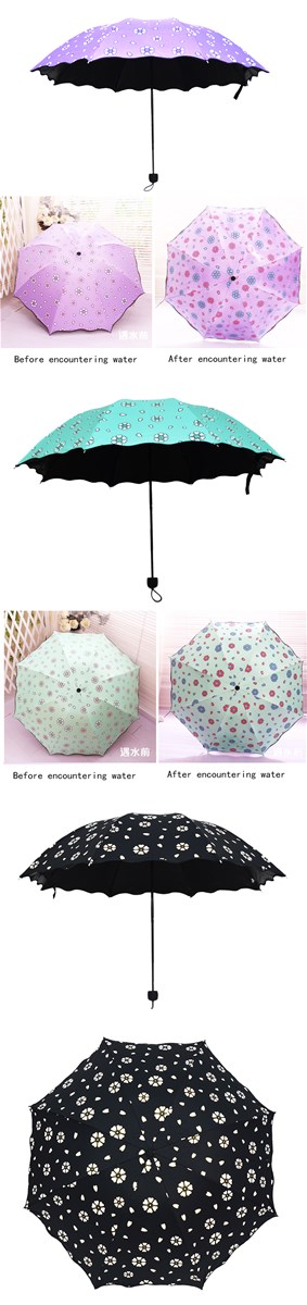 RST Real Star new fashion umbrella flower design color changing umbrella for girls