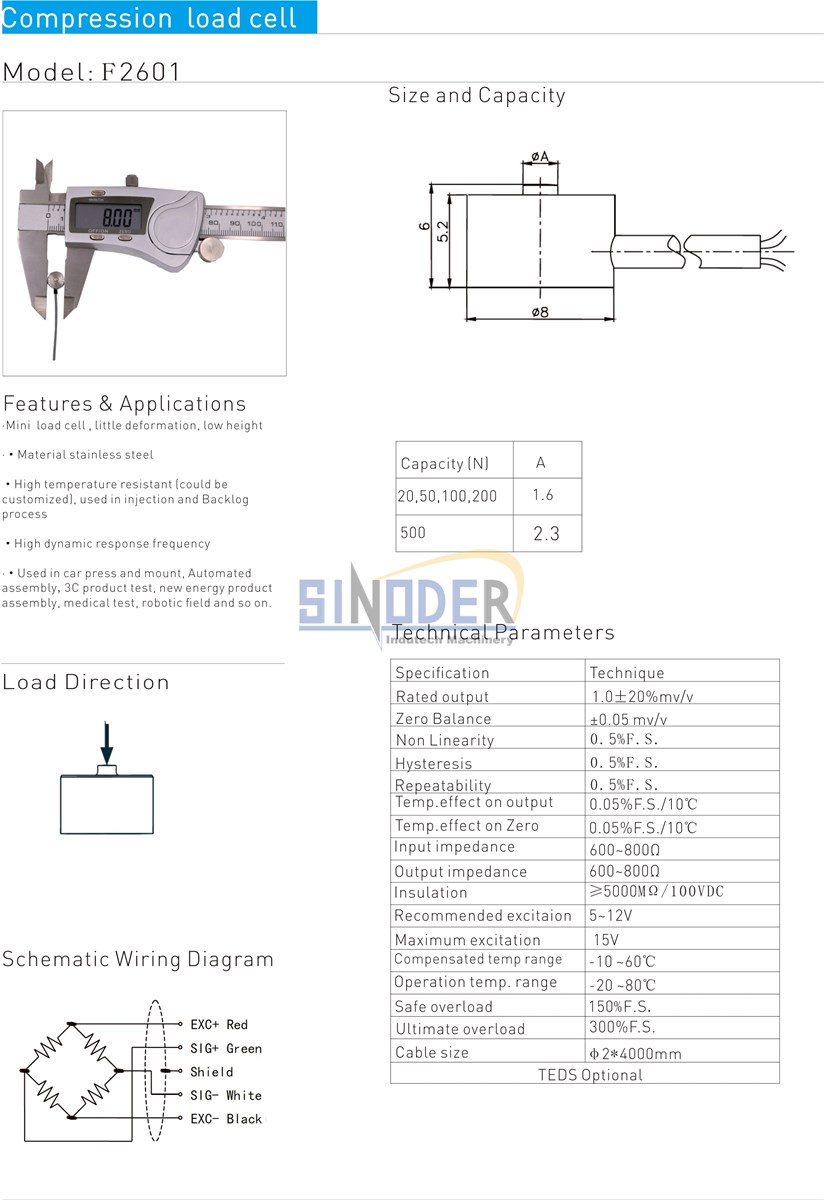 factory supply diameter 8mm mini load cell
