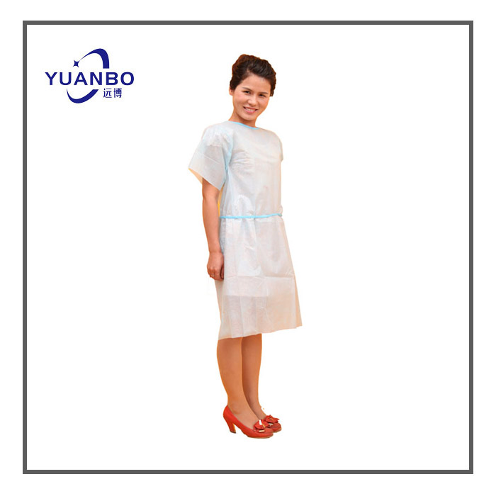 Disposable polypropylene blue Patient Gown