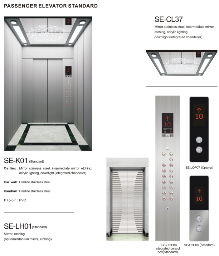 Small Home Lift Stainless Steel Residential Elevator with AC Drive