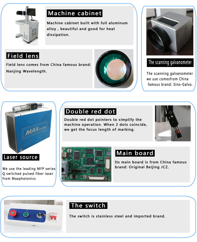 20 watt 30 watt optical steel metal fiber laser marking machine device