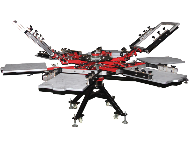 cheap manufacture 6 color Tshirt textile rotary screen printing machine