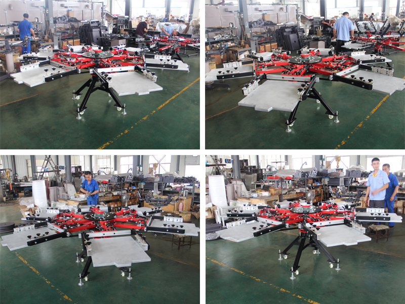 cheap manufacture 6 color Tshirt textile rotary screen printing machine