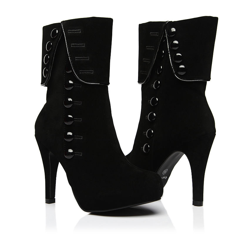 High heel medium short ladies suede boots fashion womens shoes