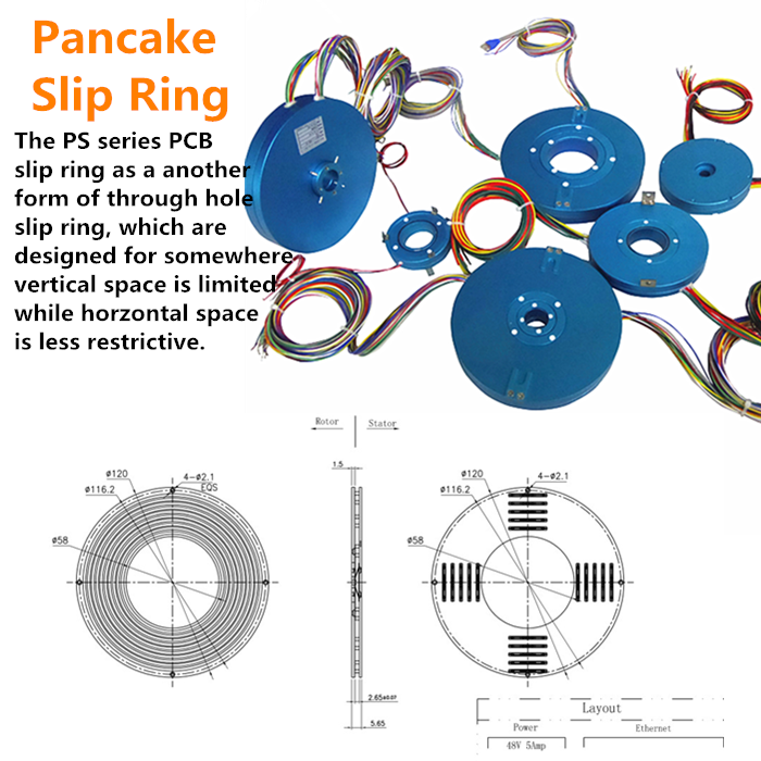 Electric swivel through bore slip ring assembly alternator electrical pancake slip ring