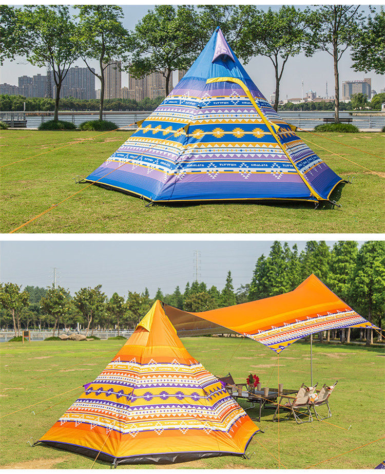 CNHIMALAYA HT9190O Outdoor Twoperson Tent Couples Selfdriving Camping Waterproof Sunproof Tent Orange