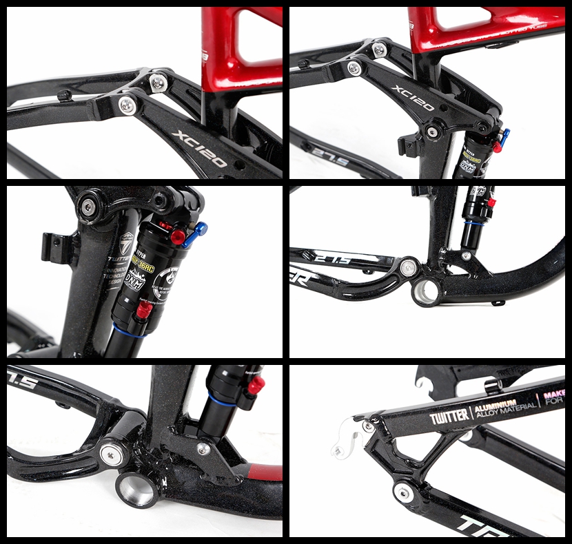 China Professional Bike Factory outlet 275 full suspension aluminium alloy mountain frame TWITTER bicycle wholesale