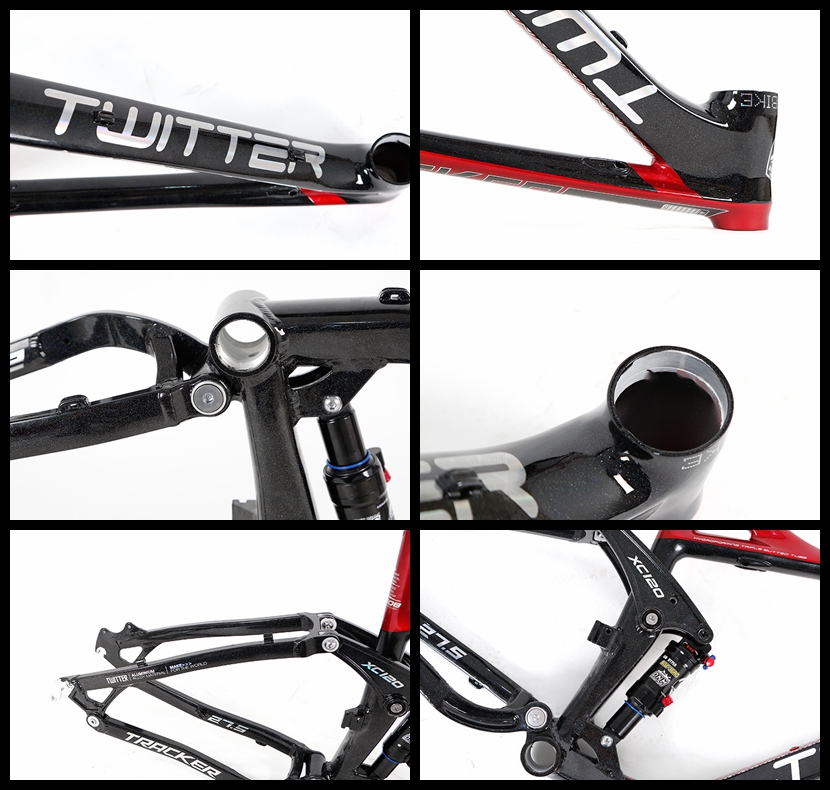 China Professional Bike Factory outlet 275 full suspension aluminium alloy mountain frame TWITTER bicycle wholesale