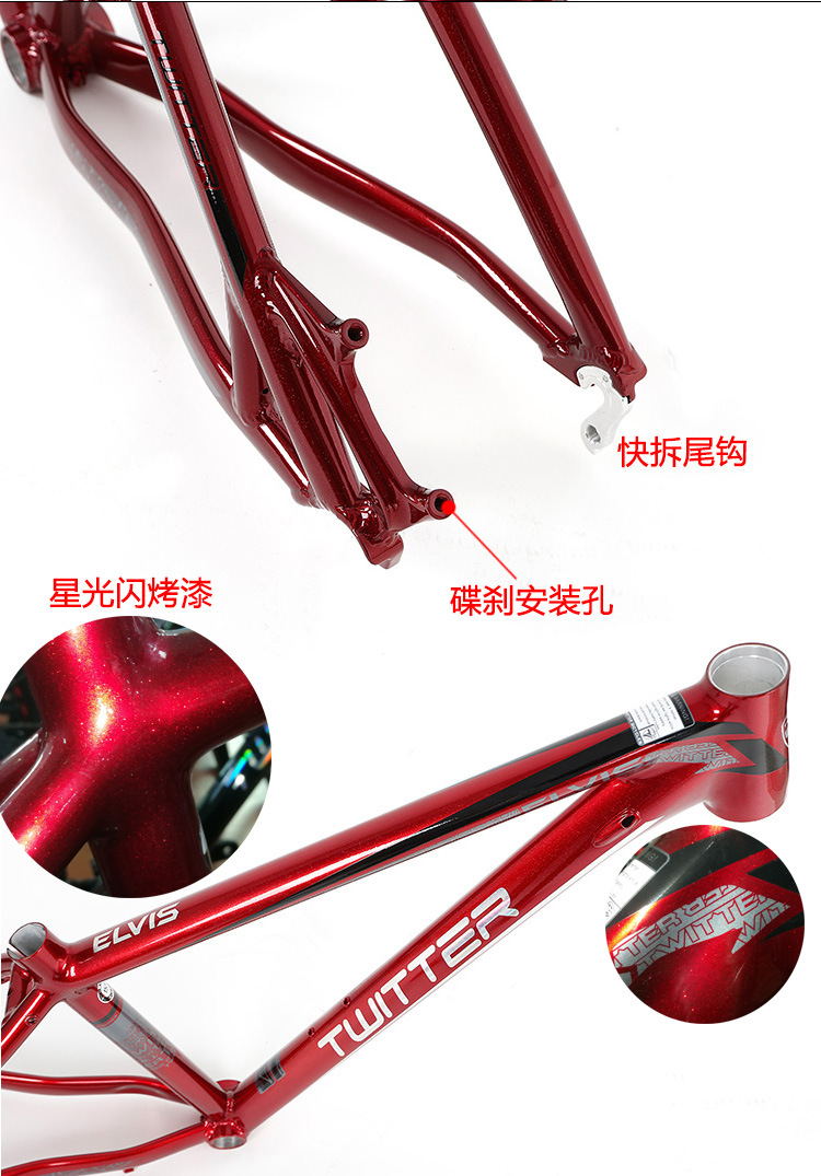 China Professional Bike factory wholesale TWITTER ELVIS 27529 bike frame aluminium alloy AL7005 155 17 19