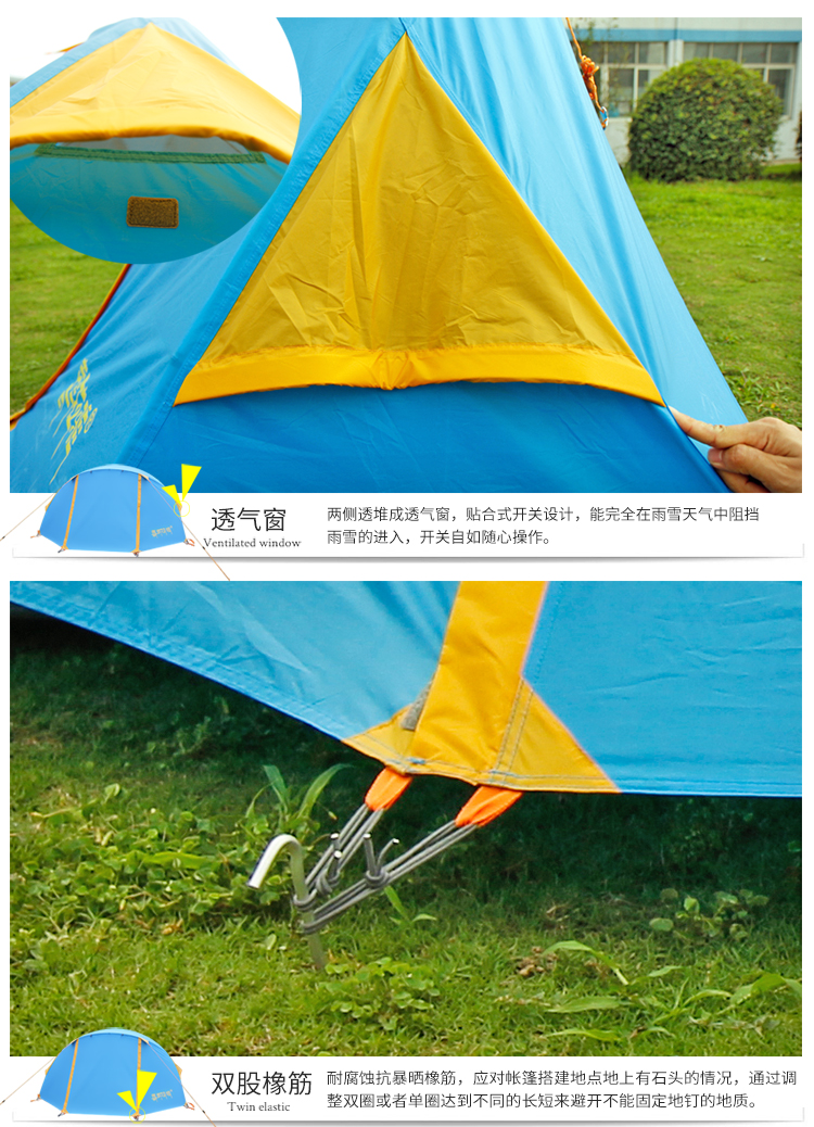 CNHIMALAYA HT9104G Outdoor Single Camping Tent Double Layers Aluminium Pole Waterproof Professional Tent Green